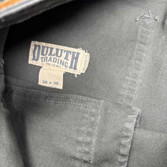 Duluth Trading Flex Fire Hose 38x29 Gray Straight Canvas Pants - Picture 3 of 6